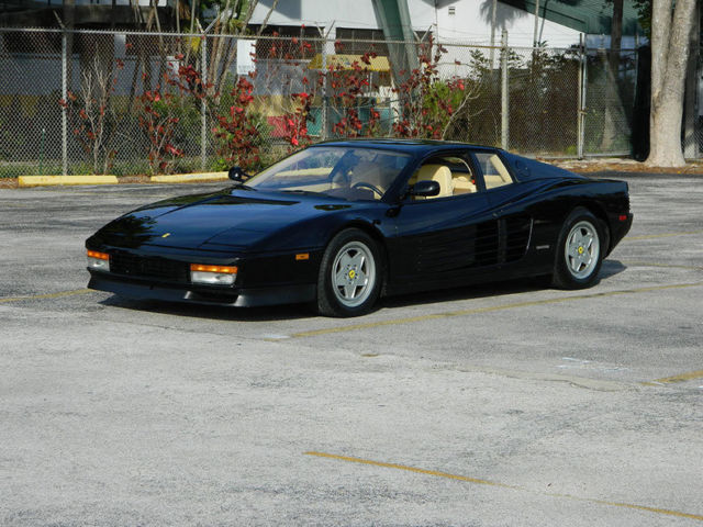 1990 FERRARI TESTAROSSA BLACK/CREME US MODEL 5 LUG WHEELS CLEAN CARFAX AUTOCHECK 1990 Ferrari Testarossa