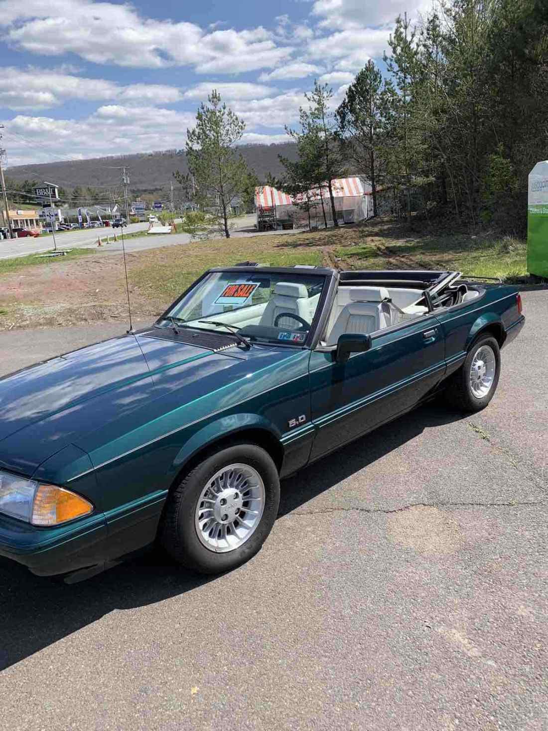 1990 Ford Mustang Convertible Green RWD Automatic LX 1990 Ford Mustang LX