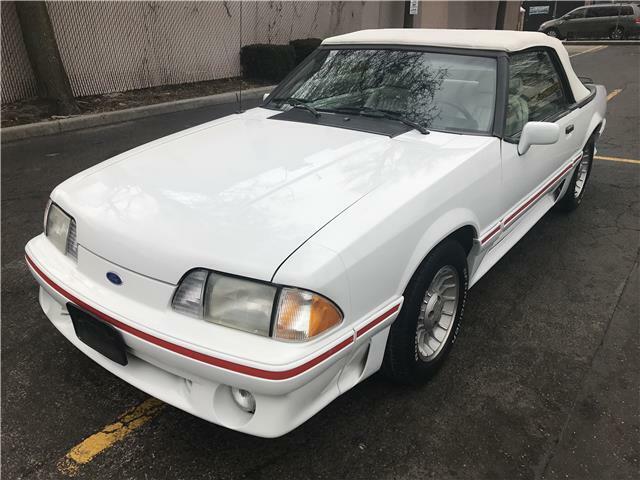 1990 Ford Mustang GT 63,878 Miles white convertible 8 Cylinder Engine 5.0L/302 A 1990 Ford Mustang GT