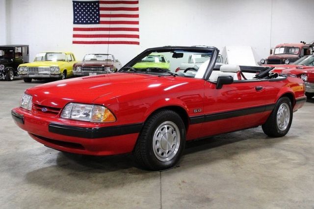 1990 Ford Mustang LX 5.0 Convertible 7027 Miles Red Convertible 5.0 Liter V8 Aut 1990 Ford Mustang LX 5.0 Convertible