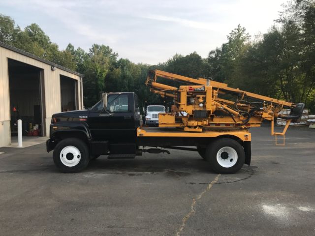 1990 GMC TopKick Sterling Guardrail Post Driver, Guardrail Pounder Drop Hammer 1990 GMC C6500 Topkick