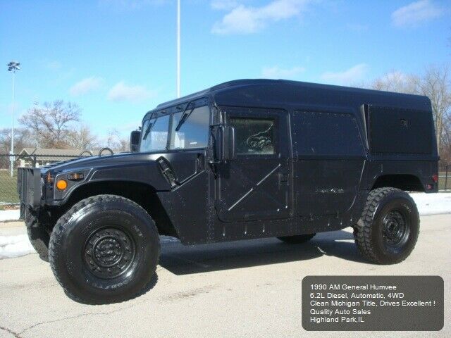 1990 HUMMER HUMVEE AM GENERAL BLACK RETIRED MILITARY DIESEL 6.2L CLEAN TITLE 1990 Hummer H1 MILITARY HUMVEE