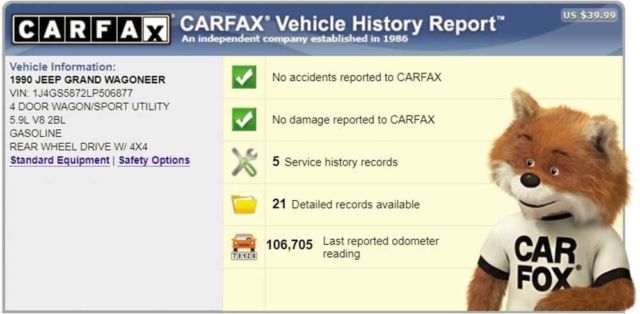 1990 Jeep Wagoneer Grand Wagoneer 4x4 Woody Serviced CARFAX 106k MI V8 - photo 5