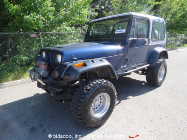 1990 Jeep Wrangler YJ 4.0L A/T 4X4 Hard Top w Soft Top Half Doors Winch Lift 33s 1990 Jeep Wrangler