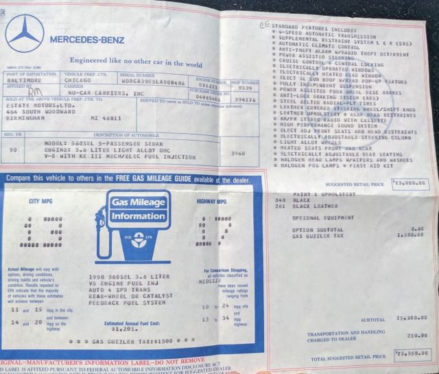 1990 Mercedes-Benz 500-Series - photo 6