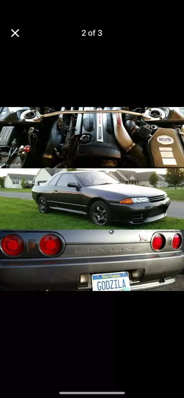 1990 Nissan Skyline Coupe Grey GTR 1990 Nissan Skyline GTR