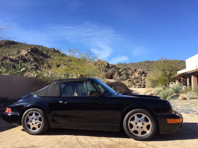 1990 porsche 911 model 964 C2 manual, cabrio, black/tan 1990 Porsche 911