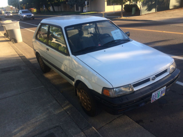 1990 Subaru Justy GL, 2 door, 2 Wheel Drive, 5 Speed Manual, Clean Title 1990 Subaru Other GL