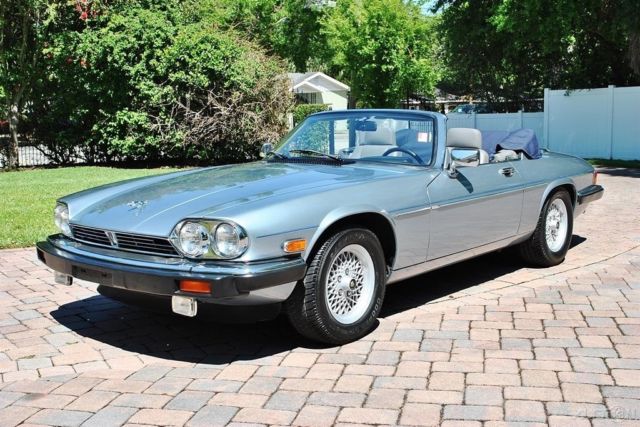 1990 XJS 5.3L V12 Low Miles Cold A/C Beautiful Silver Blue Metallic Exterior 1990 Jaguar XJ-Series XJS Convertible V-12 70k Miles Absolutely Immacula