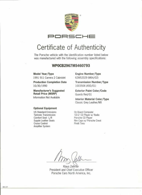 1991 Porsche 911 2dr Coupe 2 Cabriolet Tiptronic - photo 2