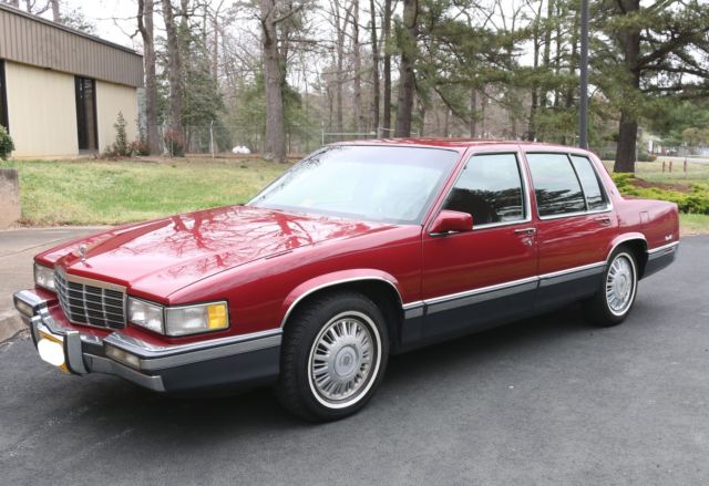 1991 Cadillac DeVille Burgundy Red Sedan 4 Door Leather Interior - 128468 Miles 1991 Cadillac DeVille