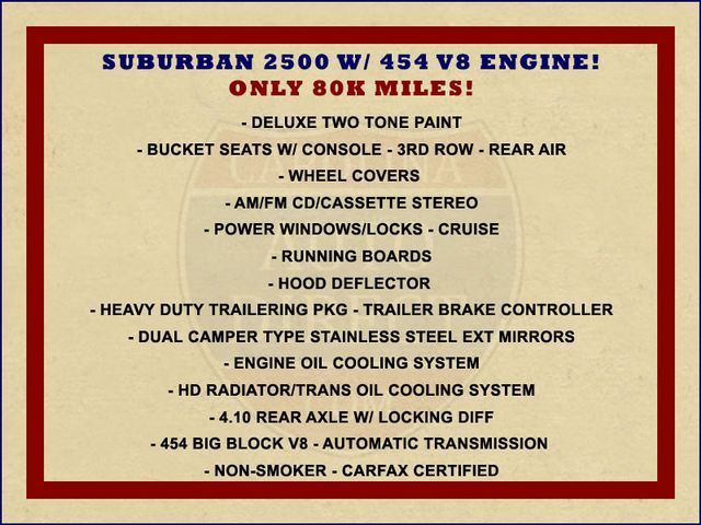 1991 Chevrolet Suburban 2500 RWD Silverado - ONLY 80K MILES! - photo 2