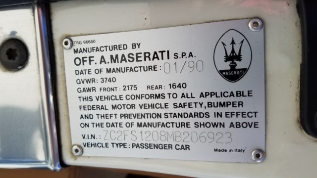 1991 Chrysler TC by Maserati 2 Seat Roadster w/Removable HT - photo 11