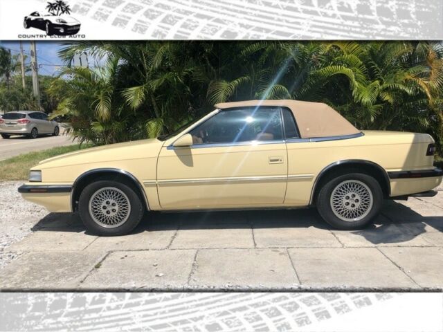 1991 Chrysler TC By Maserati Convertible 41750 Miles Yellow 3.0L V6 SOHC 12V Au 1991 Chrysler TC By Maserati Convertible