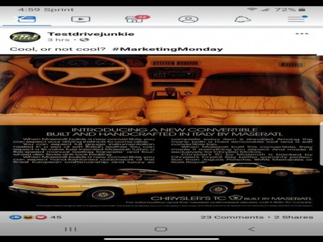 1991 Chrysler TC By Maserati Convertible - photo 12
