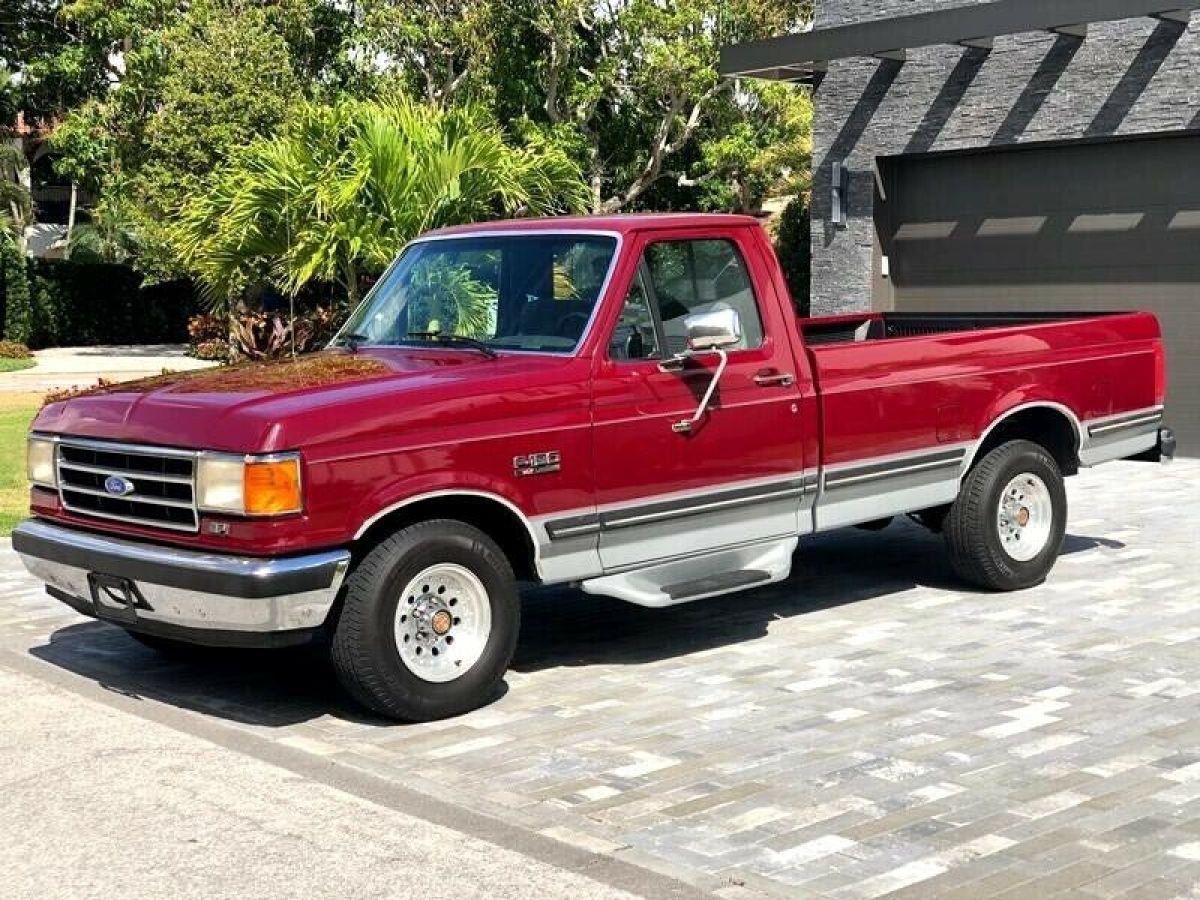1991 Ford F-150 2WD LONG BED XLT EFI TOW PACKAGE 110536 Miles Red 5.0L V8 OHV 1 1991 Ford F-150 2WD LONG BED XLT EFI TOW PACKAGE