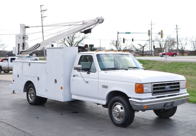 1991 Ford F-350 Dually Service Truck w/Auto Crane & Air Compressor / Tool Boxes 1991 Ford F-350