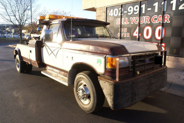 1991 Ford Tow Truck 7.3L Turbo Diesel 5-Speed Manual Wheel Dollies 1991 Ford F-350 Tow Truck
