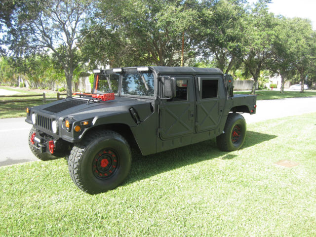 1991 HUMMER H1 E HUMVEE 6.2L DIESEL 4X4 ON ROAD FL TITLE RHINO PAINT NO RESERVE 1986 Hummer H1 H1