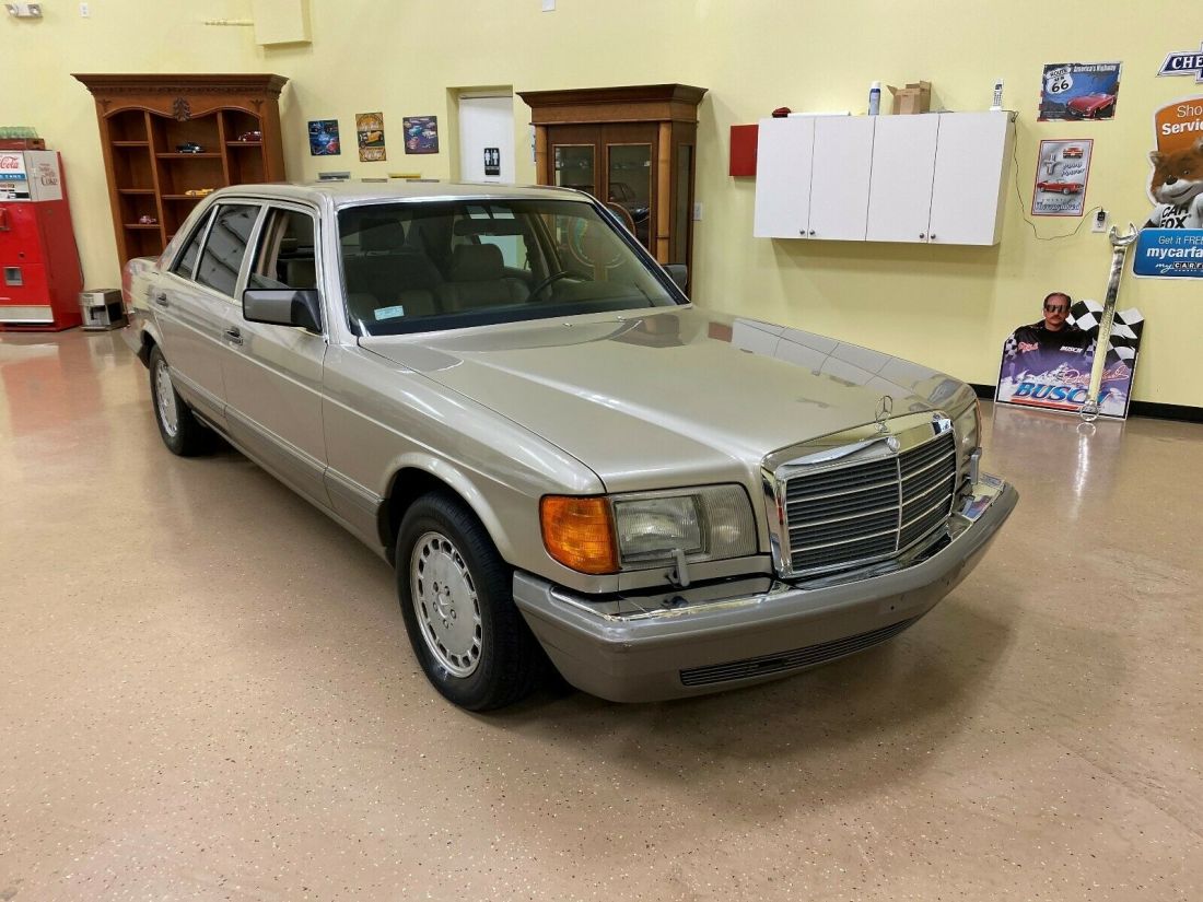 1991 Mercedes Benz 420SEL Smoked Silver Beige Leather Interior 122670 Miles. 1991 Mercedes-Benz S-Class 420 SEL Sedan