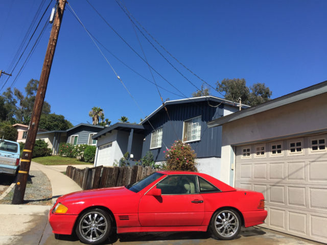 1991 Mercedes Benz R129 300SL Both Tops Red California 300 SL 1991 Mercedes-Benz SL-Class R129