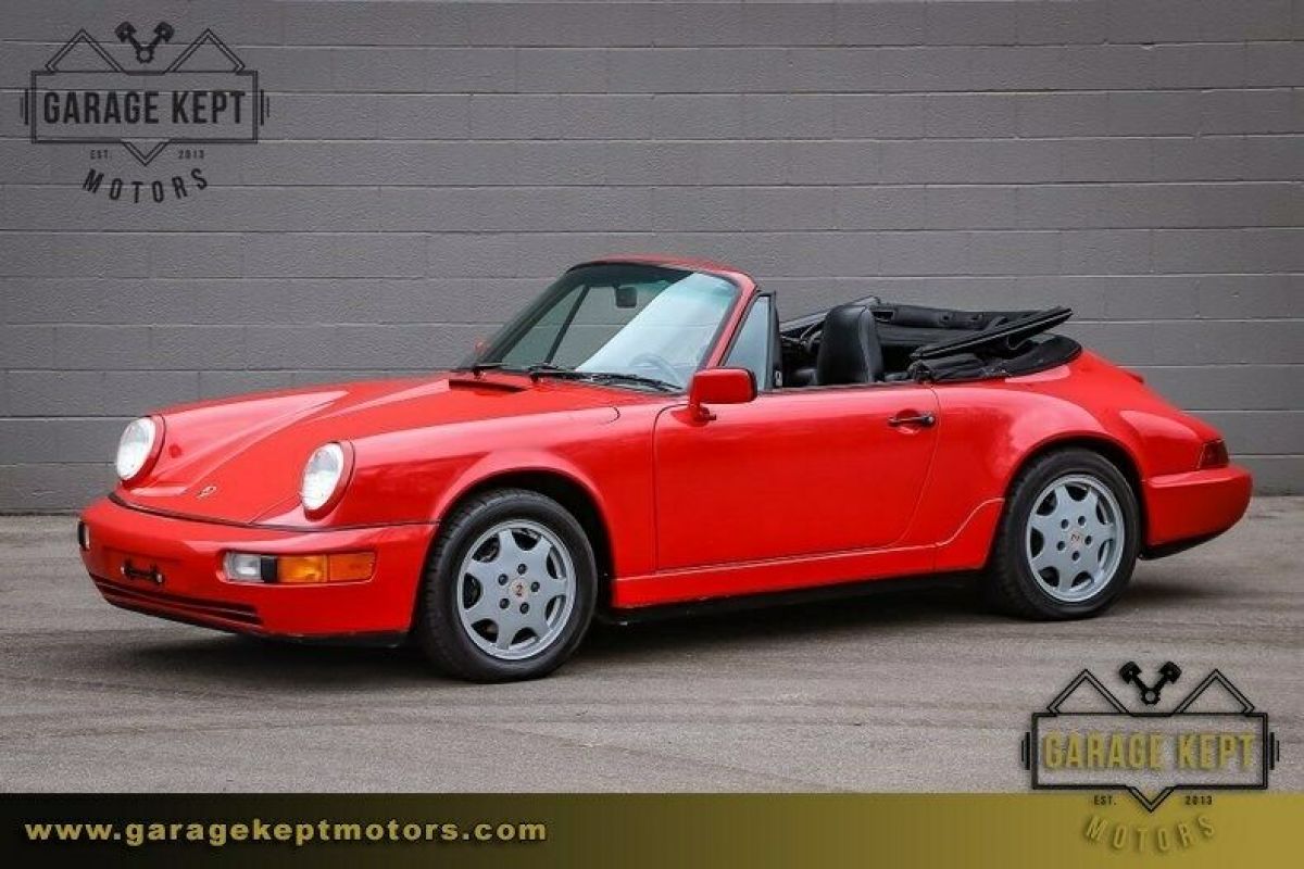 1991 Porsche 911 Cabriolet Red Convertible 3.6L H6 82154 Miles 1991 Porsche 911 Cabriolet