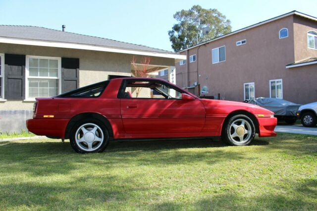 1991 Toyota Supra MK3 Sunroof Red Grey Leather Interior Automatic 7M-GE MA70 1991 Toyota Supra