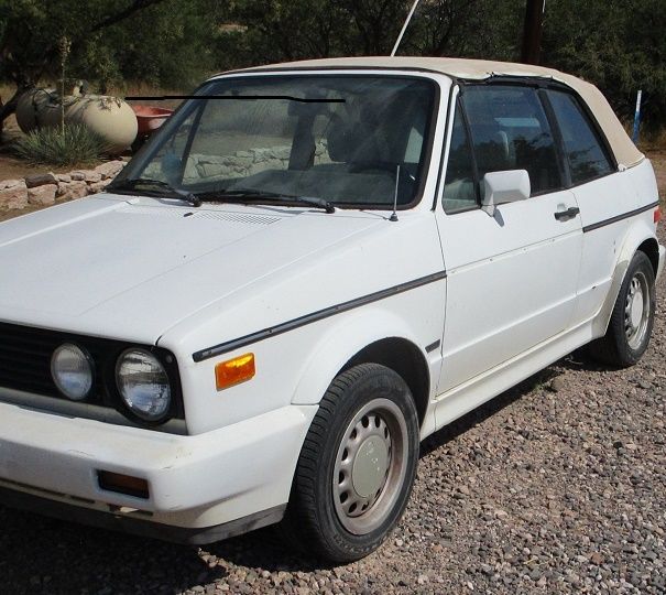 1991 White convertible VW cabriolet - California and AZ car for fixer upper 1991 Volkswagen Cabrio
