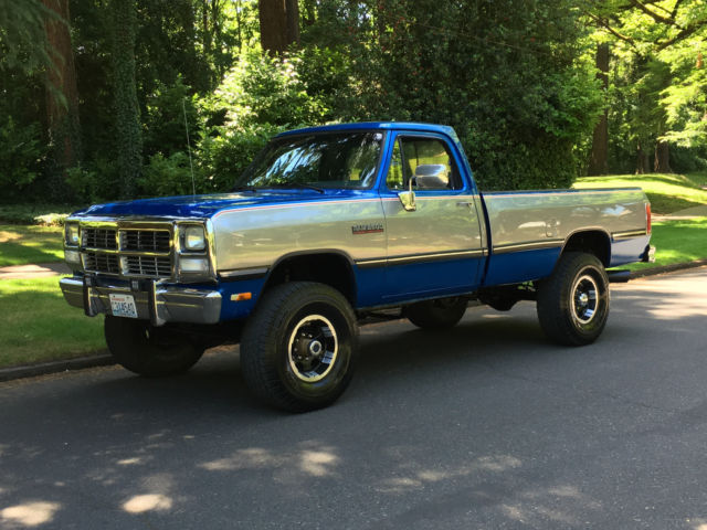1992 Dodge Ram W250 4x4 5-Speed Manual 5.9L Cummins Diesel First Gen 160k Miles 1992 Dodge Ram 2500 Ram, 2500, W350, 4x4, Manual, 5.9L,12 Valve Diesel