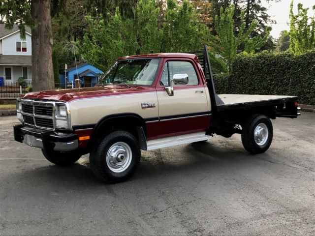 1992 Dodge Ram W250 Reg Cab Manual 5.9'L 12-Valve Cummins Diesel Only 93k Miles 1992 Dodge Ram 2500 Ram W250 LE Regular Cab Flat Bed
