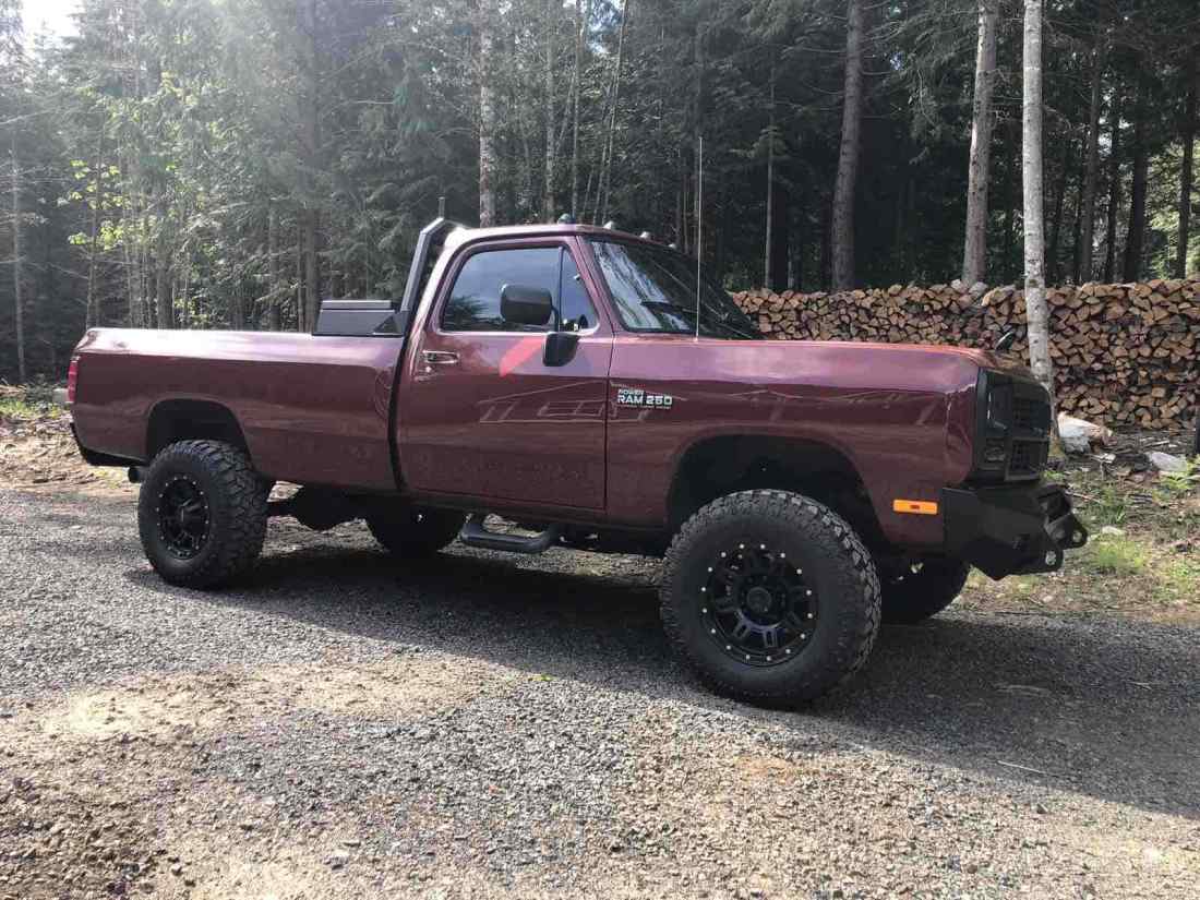 1992 Dodge W250 Pickup Black 4WD Automatic W200 1992 Dodge W250 W200