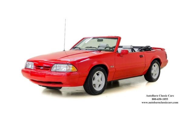 1992 Ford Mustang LX Sport 37760 Miles Vibrant Red Convertible 8 Cylinder Engine 1992 Ford Mustang LX Sport