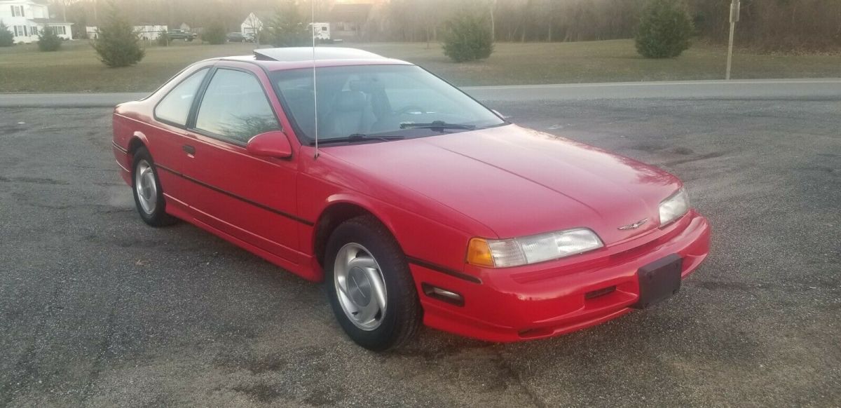 1992 ford super Coupe 3.8l supercharged 5 speed racing red 1 owner garage kept 1 1992 Ford Thunderbird Super Coupe