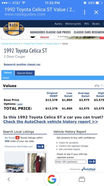 1992 Toyota Celica ST Coupe 2-Door - photo 3