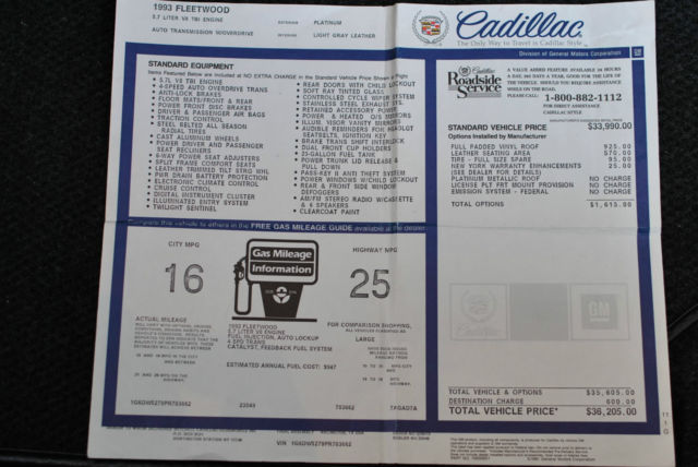 1993 Cadillac Fleetwood 68,269 Original Miles! Like New! - photo 10