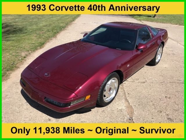 1993 Chevrolet Corvette 40th Anniversary ONLY 11K Miles ORIGINAL Mint Survivor 1993 Chevrolet Corvette 40th Anniversary Coupe
