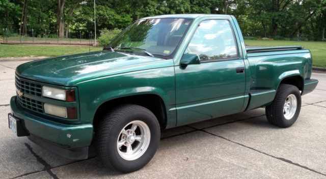 1993 Chevy Stepside Pickup Custom 350 NO Rust Green Metallic Paint Wood Interior 1993 Chevrolet C/K Pickup 1500 Custom