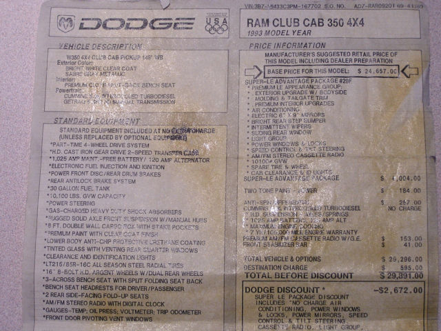 1993 Dodge Ram 3500 LE - photo 12