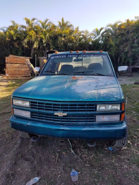 1993 Green Chevy Dully Silverado 4X4 Crew Cab 454 V-8 Work Truck Runs Great! 1993 Chevrolet Silverado 1500