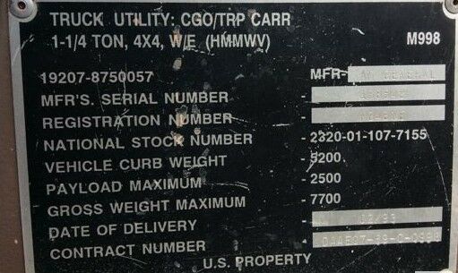 1980 Hummer H1 military hard top - photo 9