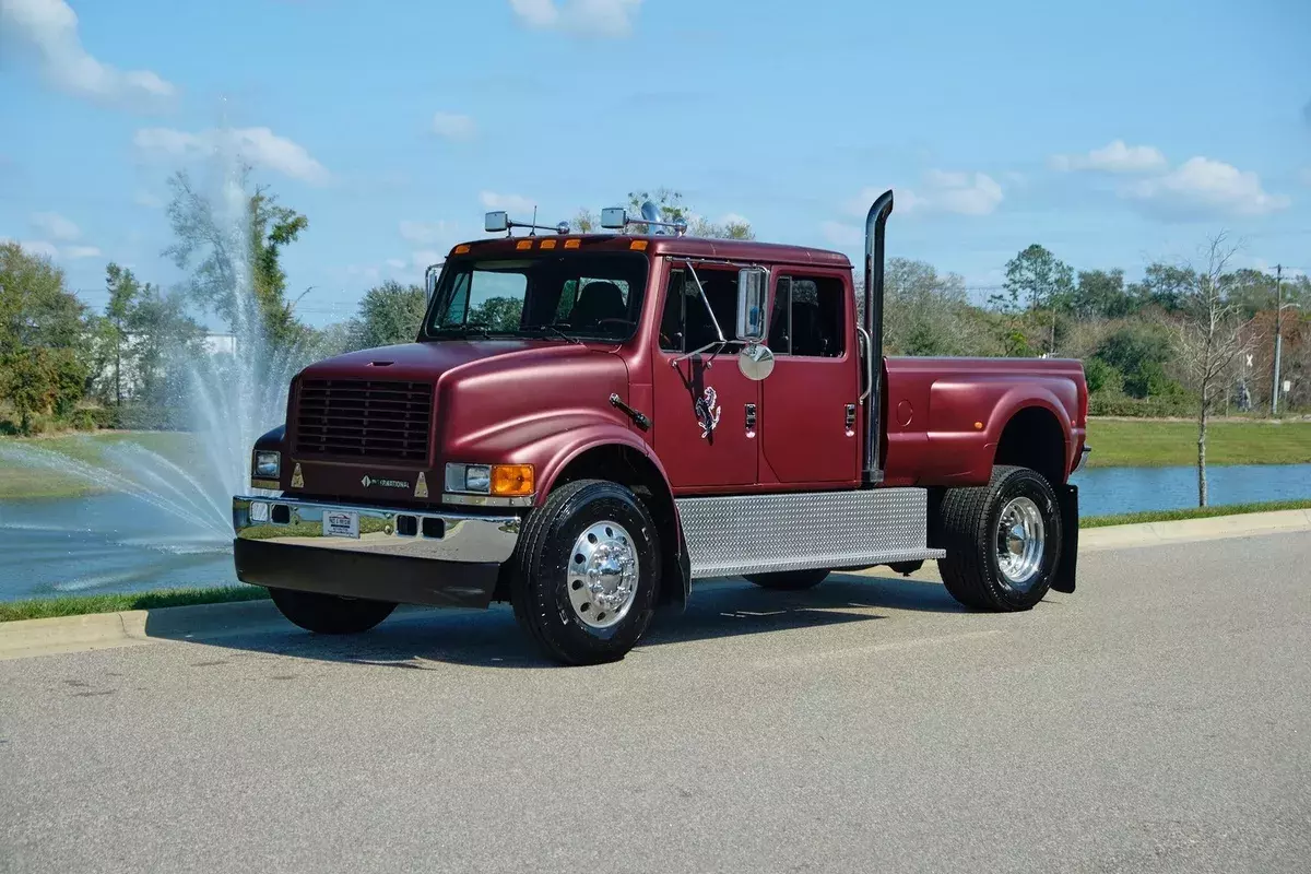1993 International 4700 Custom Pickup Frame off restoration Burgundy 1993 International 4700 Custom Pickup Frame off restoration
