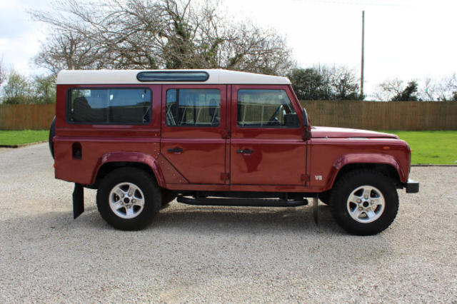 1993 Land Rover 110 Defender CSW Factory V8 in Firenze red Metallic 1980 Land Rover Defender County Station Wagon