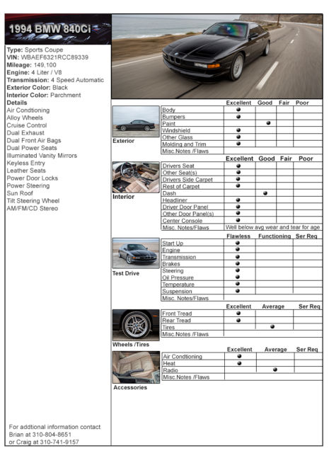 1994 BMW 8-Series 840 CI - photo 3