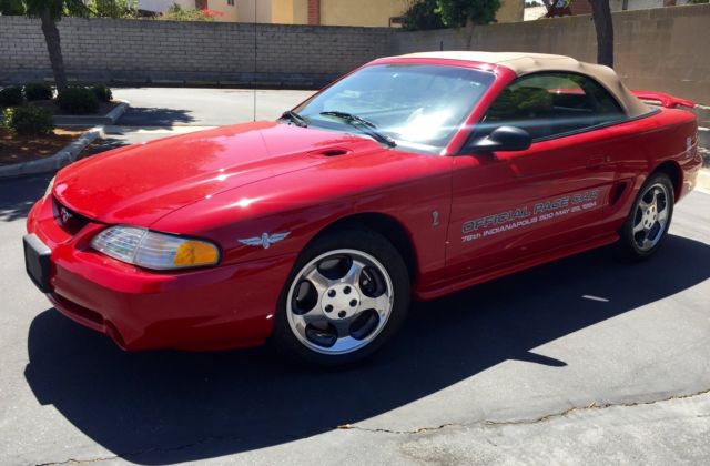 1994 Ford Mustang Cobra Convertible OFFICAL PACE CAR INDIANAPOLIS low miles 1550 1994 Ford Mustang GT