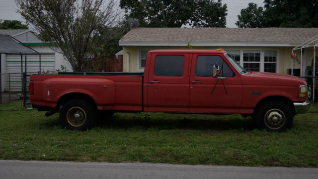 1994 Red Ford XLT F350 Pickup 1 Ton 4 Door 7.3L 5th Wheel & 2 5/8 GooseNeck Ball 1994 Ford F-350