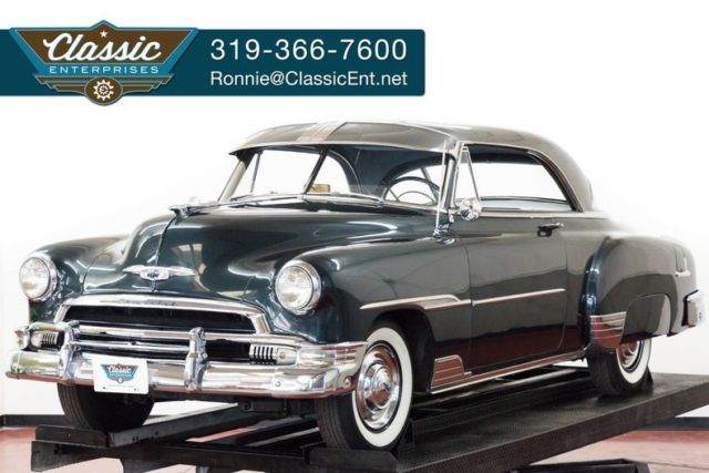 2 door hardtop wide white wall tires visor skirts Power Glide automatic we ship 1951 Chevrolet Bel Air/150/210 Two tone with cloth interior ready to show and go