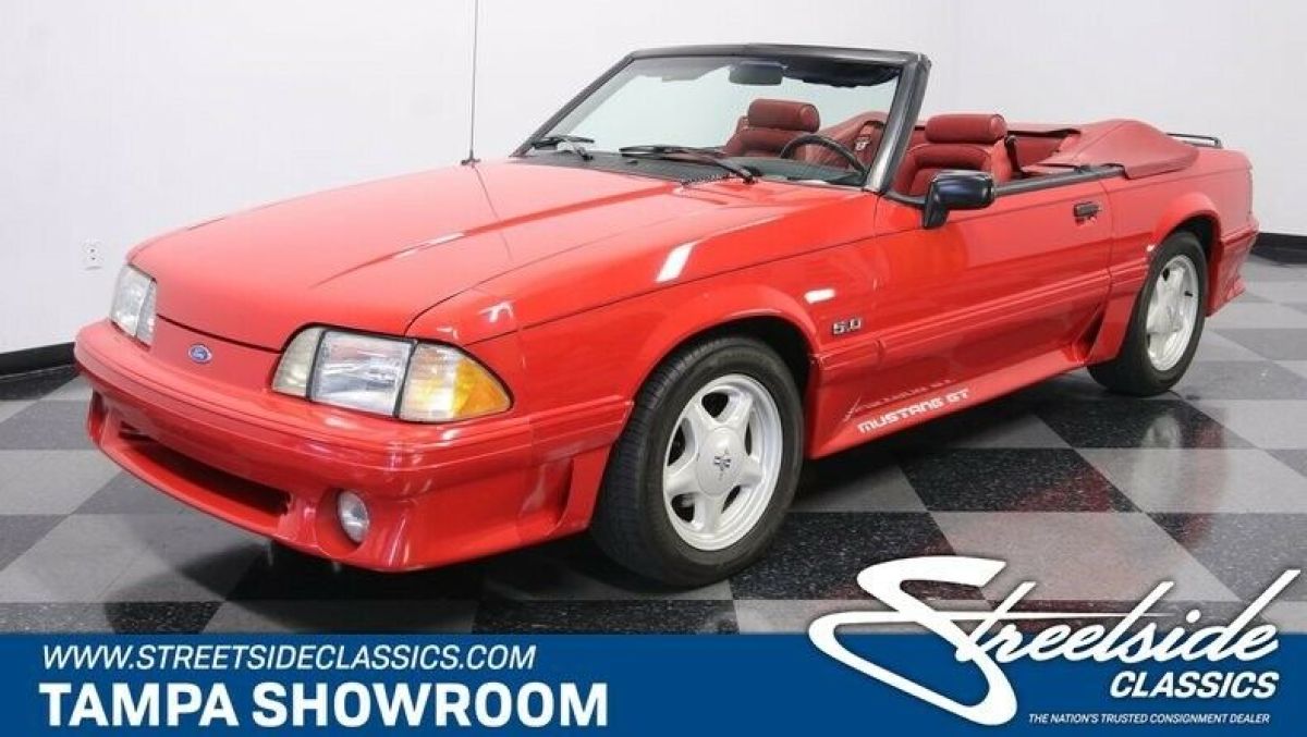 27K ACTUAL MILES 5.0L V8 AUTO CLEAN CARFAX MARTI REPORT MAINTENANCE RECORDS 1991 Ford Mustang GT Convertible