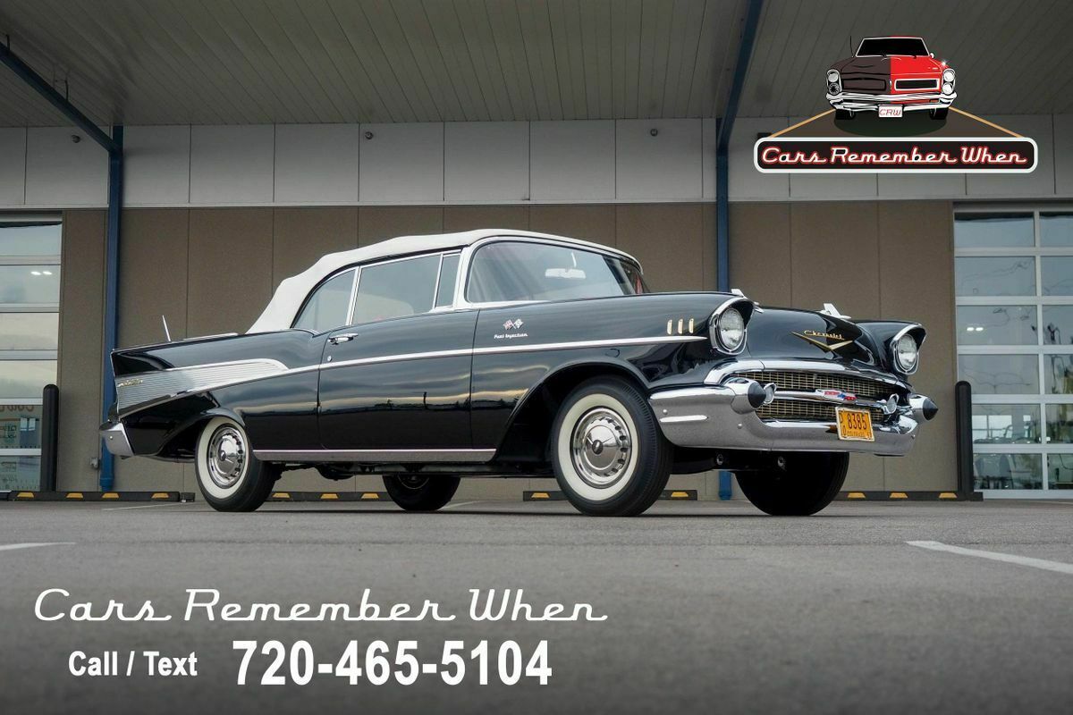 283 / 250hp FI Powerglide Black 1957 Chevrolet Bel Air/150/210 Concourse Quality 283 Fuelie V8 Convertible