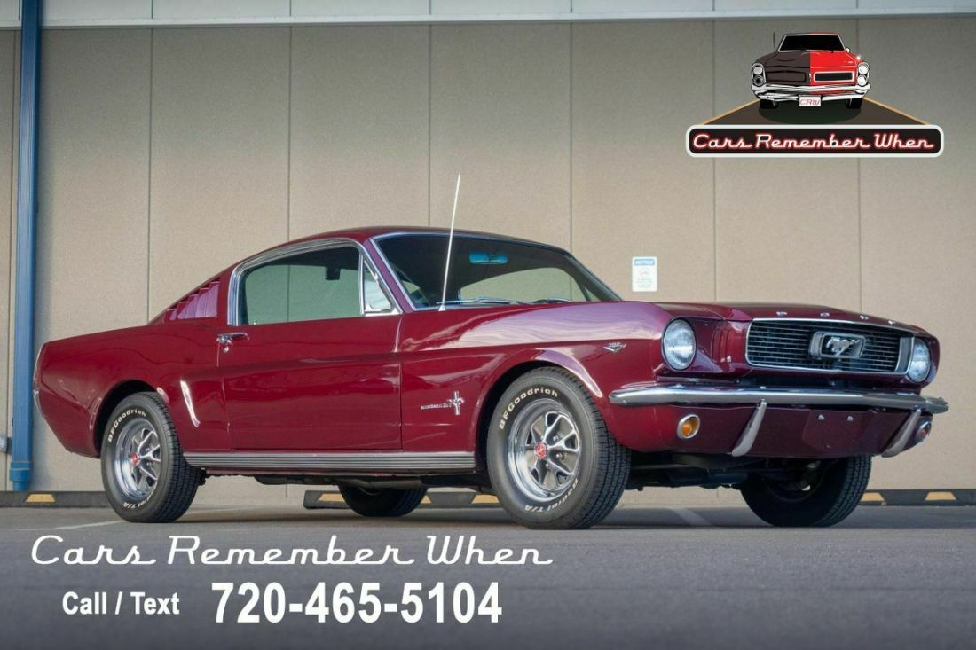 289 V8 4-Speed Manual 1966 Ford Mustang Fastback Vintage Burgundy