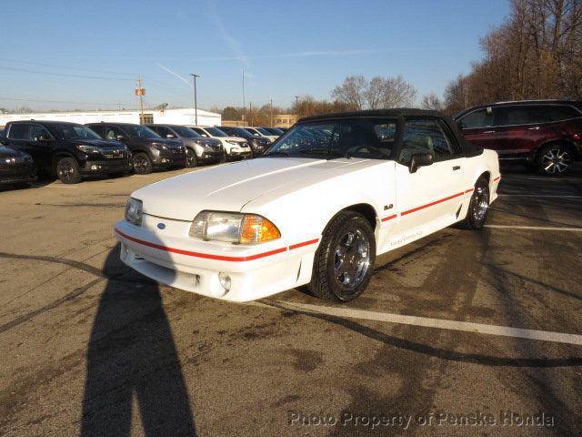2dr Convertible GT RWD 5 Spd Automatic WHITE Low Miles One Owner Clean Carfax 1989 Ford Mustang 2dr Convertible GT